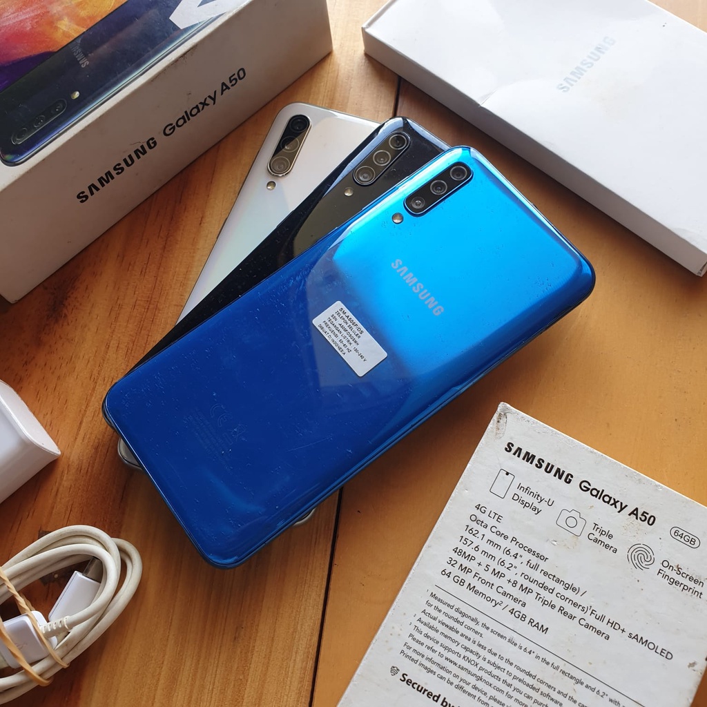 Jual SAMSUNG A50 SECOND 4/64GB & 6/128GB HANDPHONE SECOND HP SEKEN HP