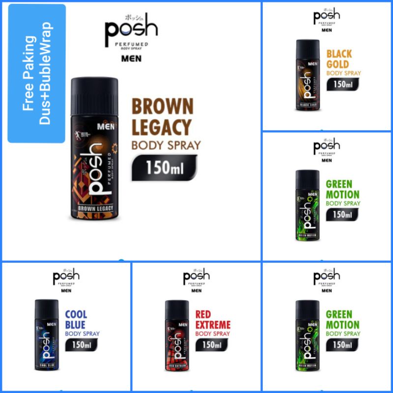 Jual Posh Men Body Spray Parfum Pria 150 mL/Posh Men Deodoran Roll on