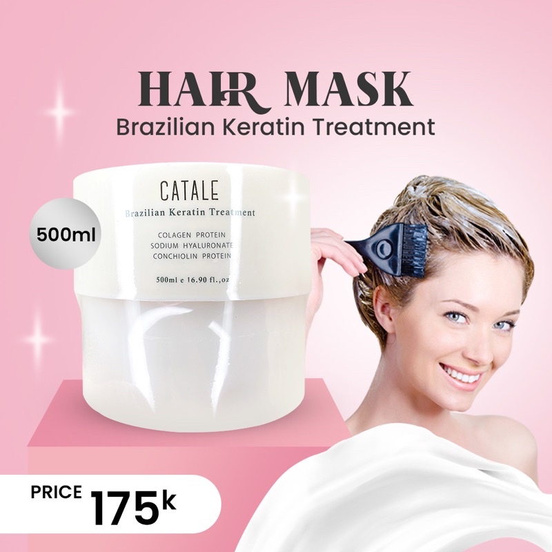 Jual CATALE Hair Mask Brazilian Keratin Treatment | 500 mL Colagen ...