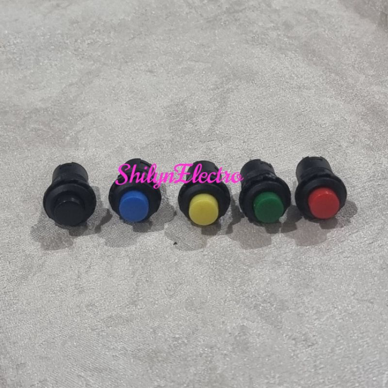 Jual PUSH ON OFF BUTTON 2 PIN WARNA 2P BULAT PUSH ON OFF | Shopee Indonesia