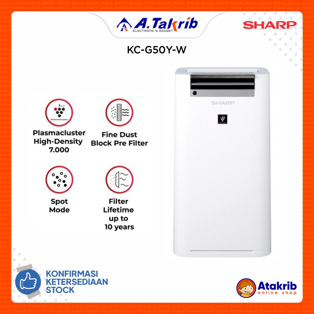 Jual SHARP AIR PURIFIER KC-G50Y-W | Shopee Indonesia