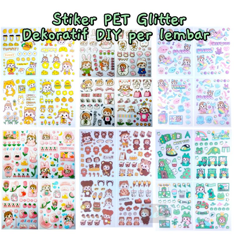 Jual Stiker PET Glitter Dekoratif DIY Lembaran - Cute Girl | Shopee ...