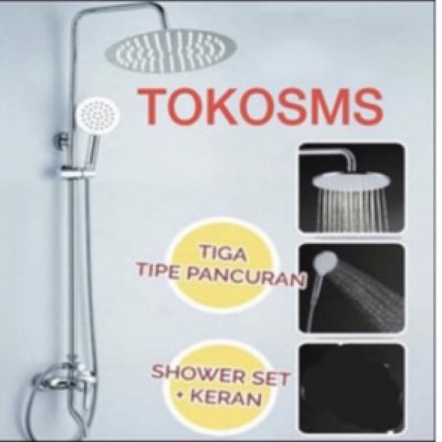 Jual Kran Air Shower Tiang Column Komplit Shower Set Kran Bathub Shower