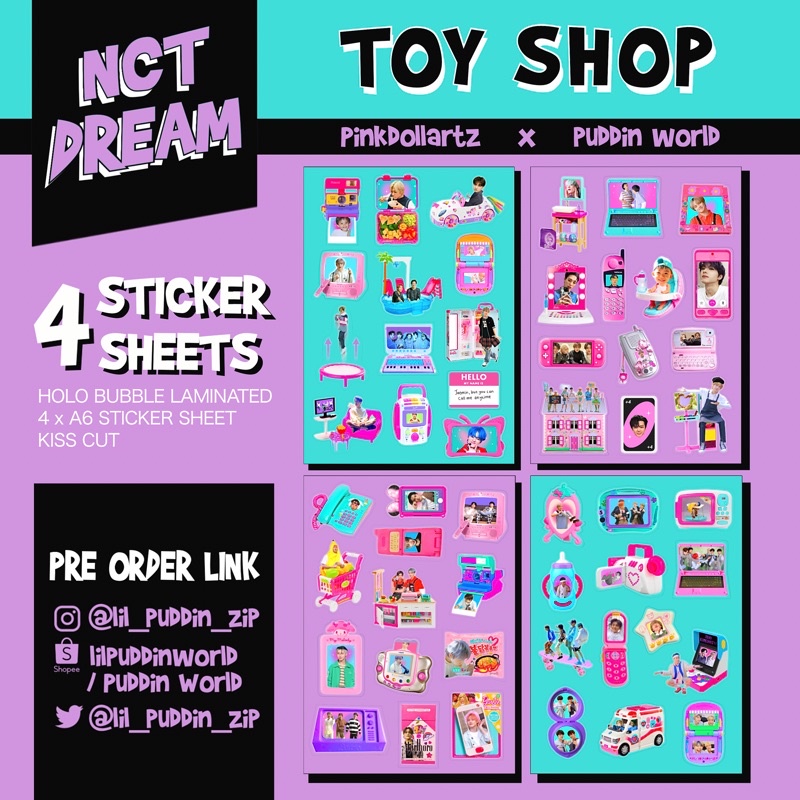 Jual (Pinkdollartz x Puddin World) [PO] NCT DREAM Toy Sticker Pack ...