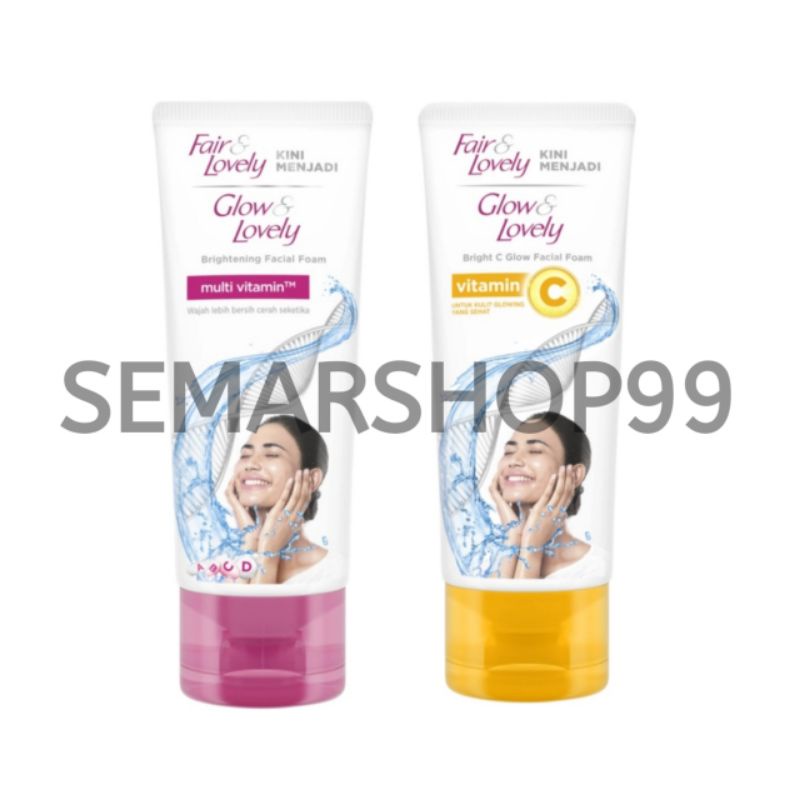 Jual GLOW & LOVELY Multivitamin Brightening & Bright C Glow Facial Wash ...