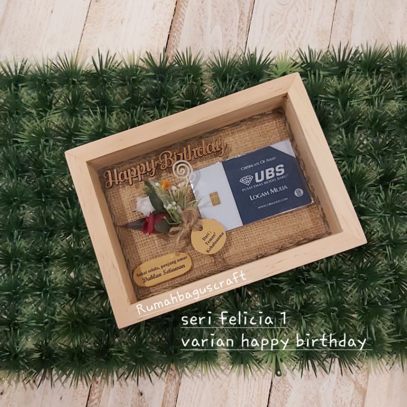 Jual frame mahar seri felicia 1/kado/kotak logam mulia | Shopee Indonesia