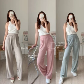Davelline • Celana Kulot Knit Berkualitas Kinan Knit Pants Premium