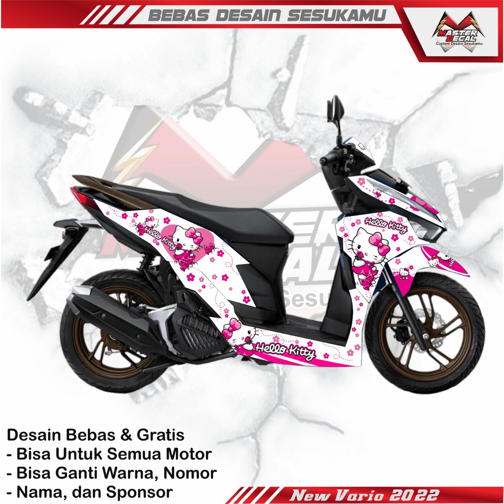 Jual Stiker Decal Motor New Vario 2022 Motif Hello Kitty White | Shopee ...