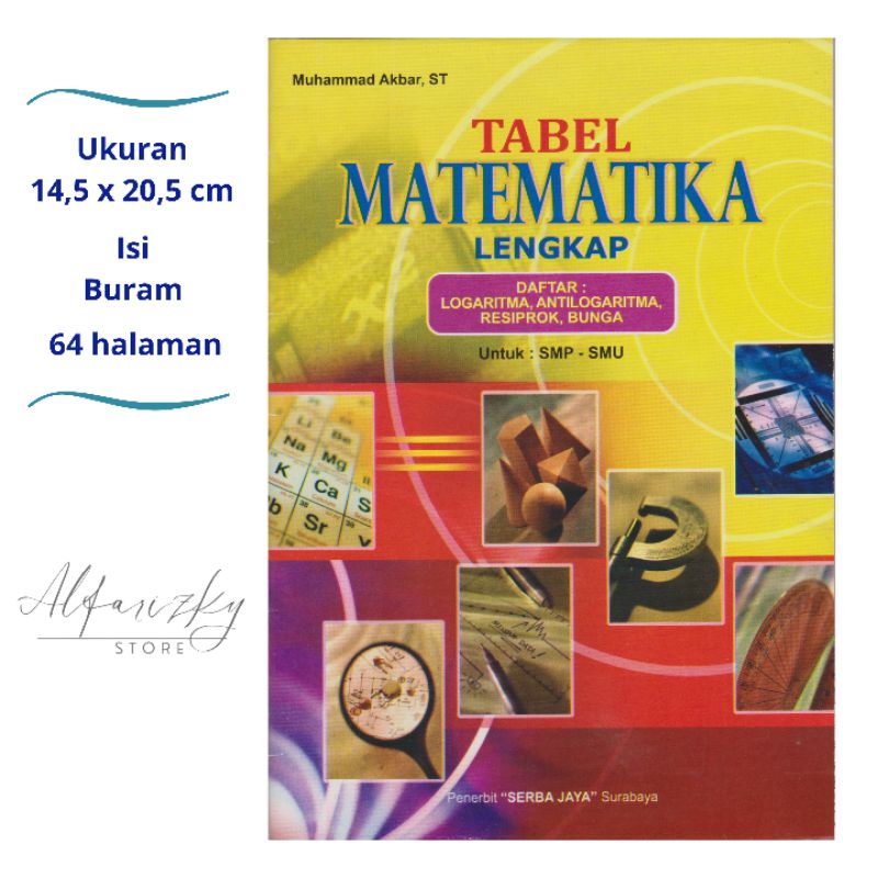 Jual Buku Tabel Matematika Lengkap Logaritma Sinus Cosinus Akar Pangkat ...