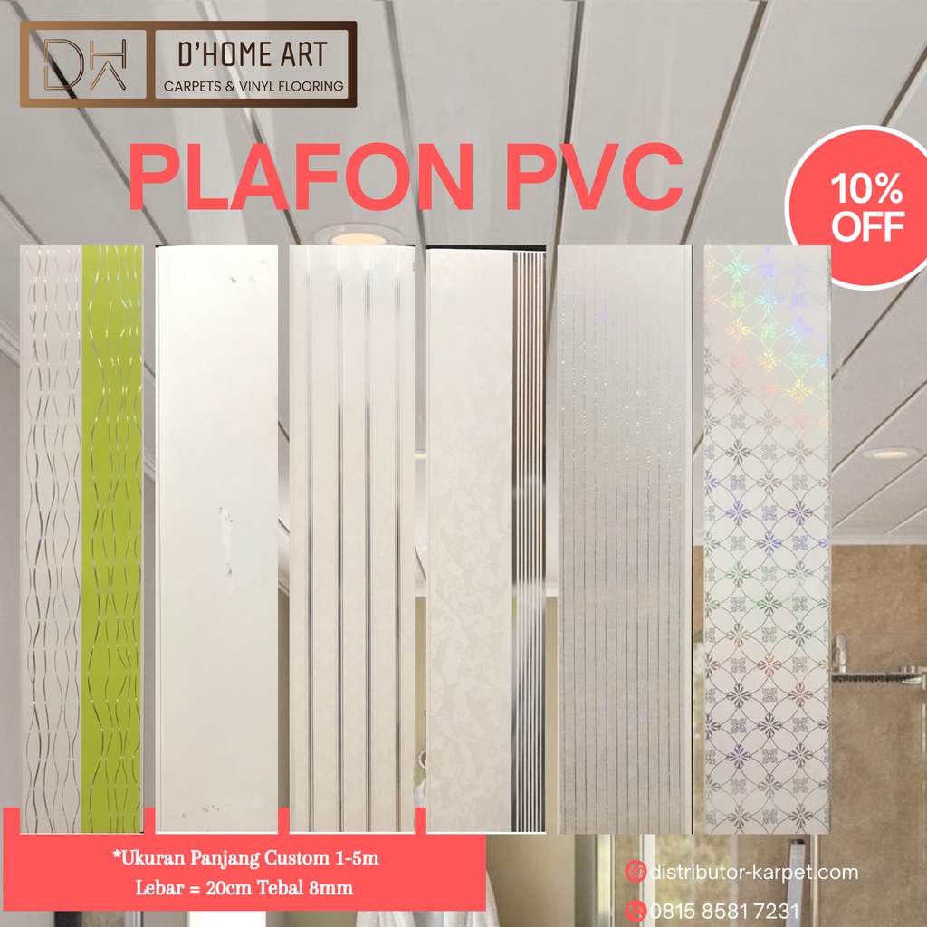 Jual Plafon PVC Minimalis Putih Motif Air & Rayap Panjang Custom ...