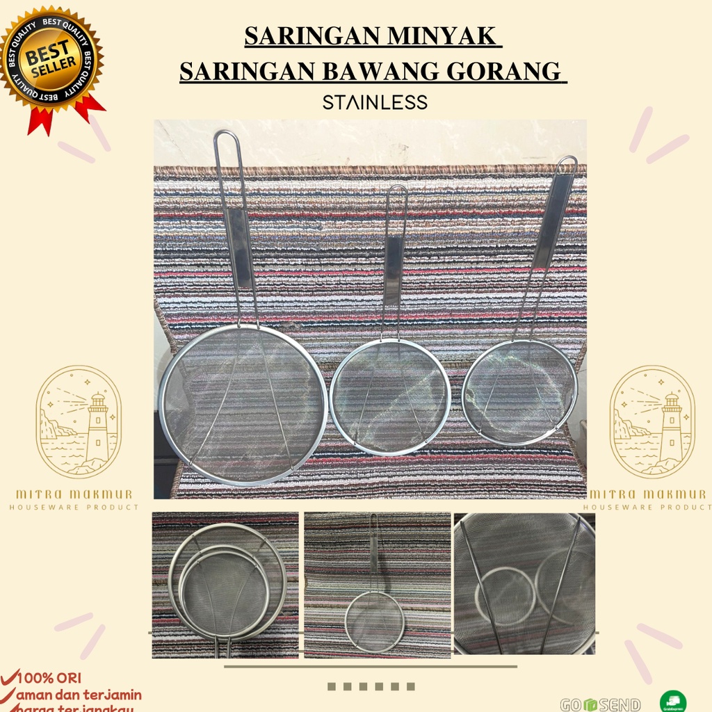 Jual Sale Saringan Minyak Halus Stainless Saringan Bawang Goreng Size S M L Saringan Halus