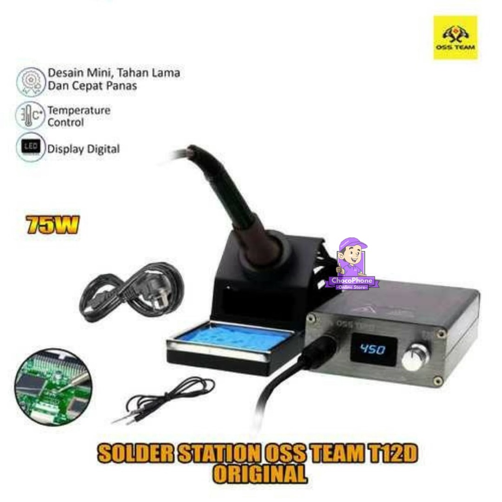 Jual SOLDER STATION SOLDERING OSS TEAM T12D IRON SOLDER LISTRIK DIGITAL