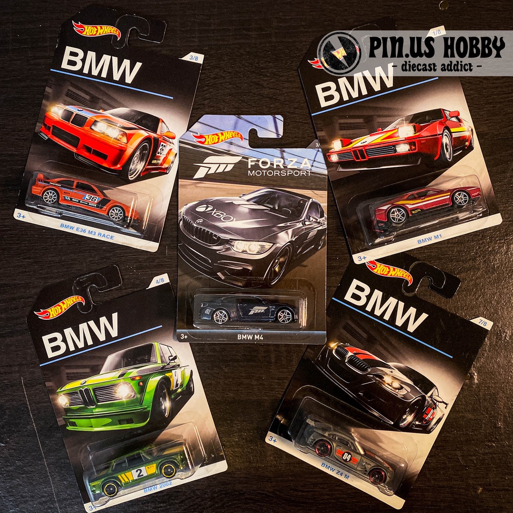 Complete Set of 8 Hot Wheels 2016 BMW Series: 1-8 BMW M1, 2-8 - '92 BMW M3,  3-8 - BMW E36 M3 RACE, 4-8 - BMW 2002, 5-8 - BMW M3 GT2, 6-8 - '10 BMW M3