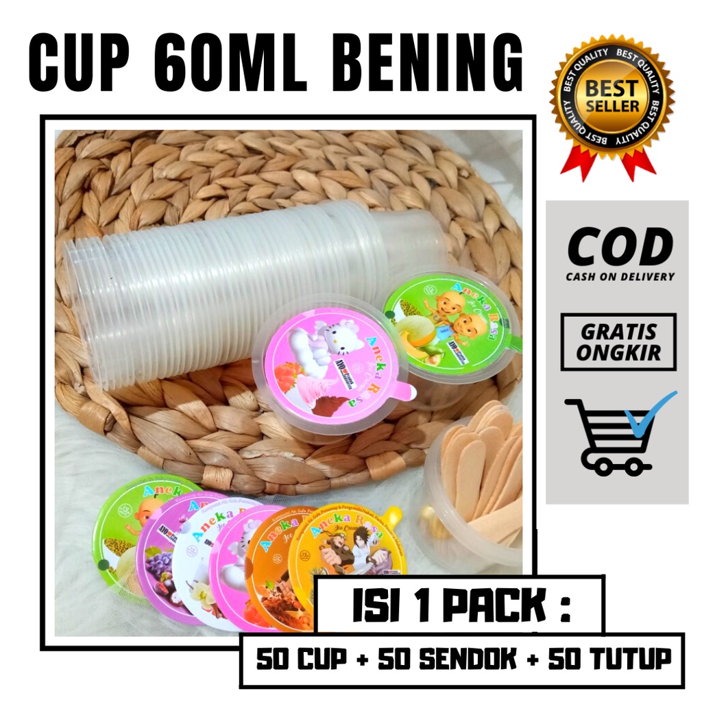 Jual PAPER CUP ES KRIM LUCU 100 ML CAP ICE CREAM BAHAN KERTAS CUP ES ...