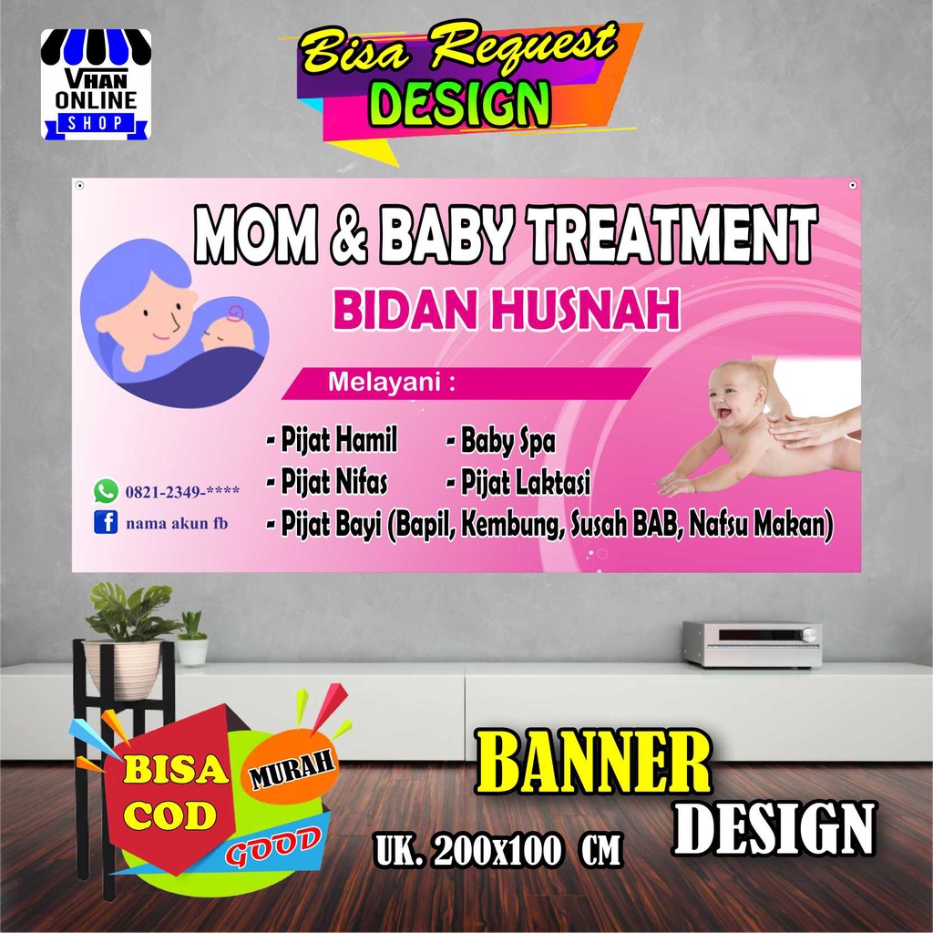 Jual Spanduk Banner Mom Baby Spa Bidan Murah Keren Shopee