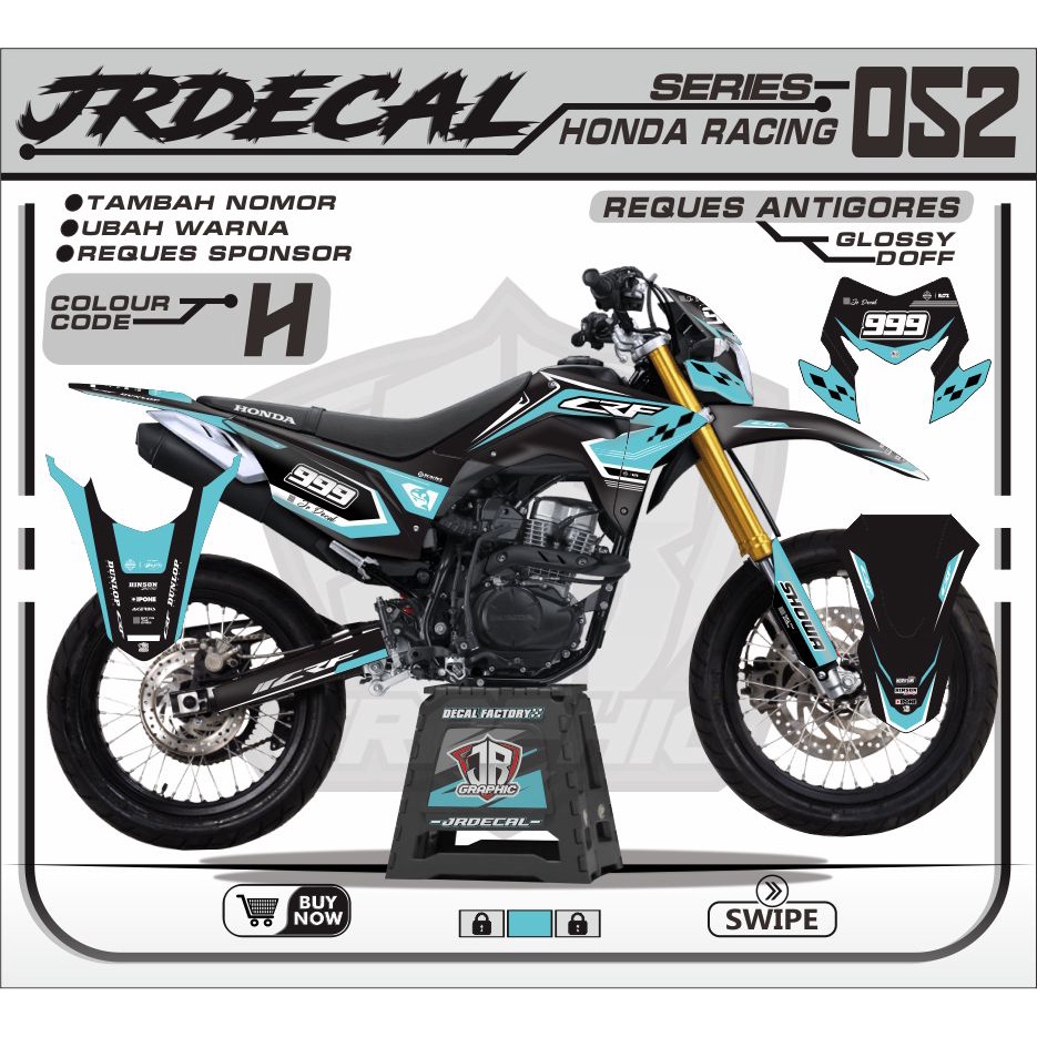 Jual Bisa Cod Decal Stiker Crf Hitam Keren Terbaru Stiker Crf Supermoto Decal Crf L