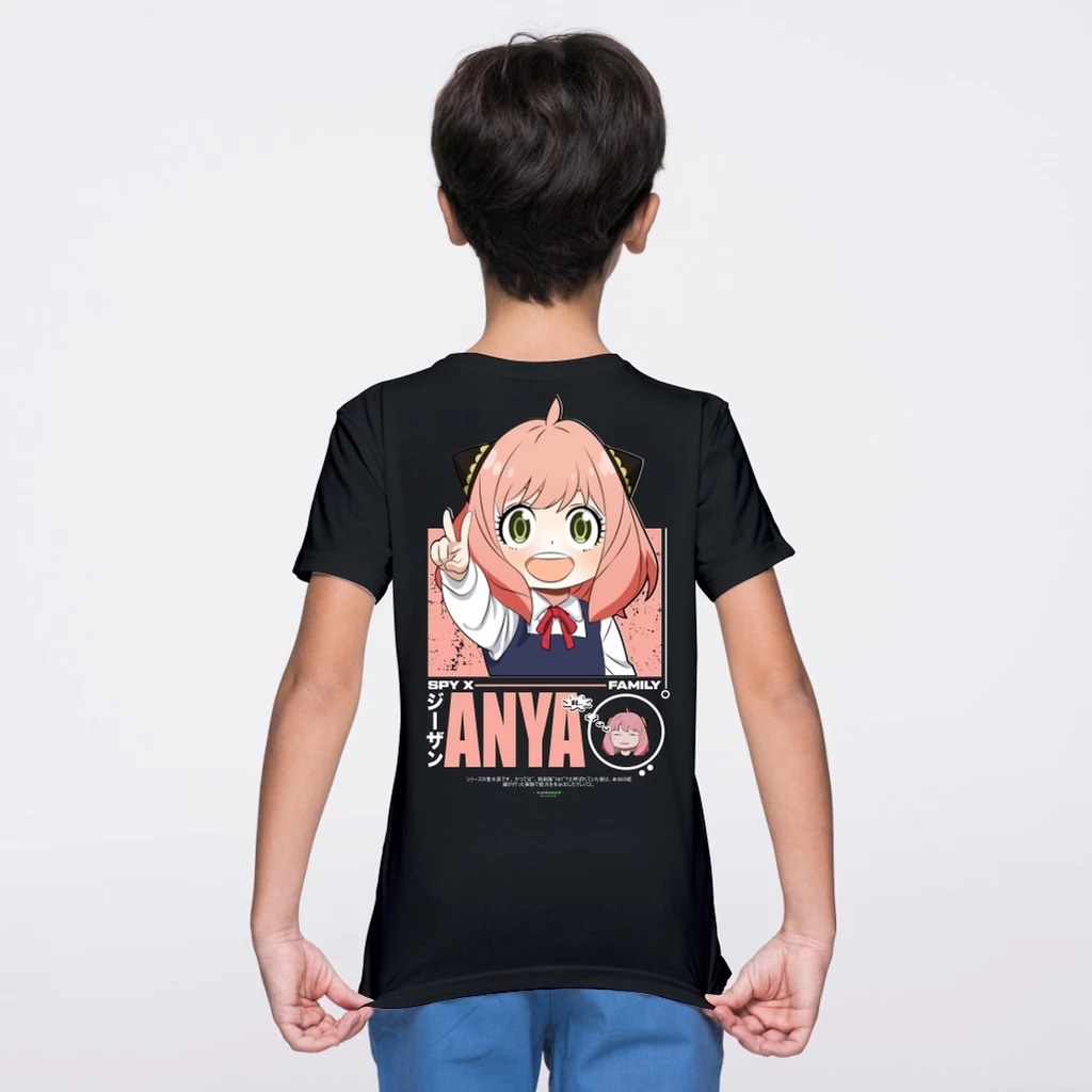Baju Kaos Anak Unisex Gambar SPY X FAMILY ANYA FORGER 
