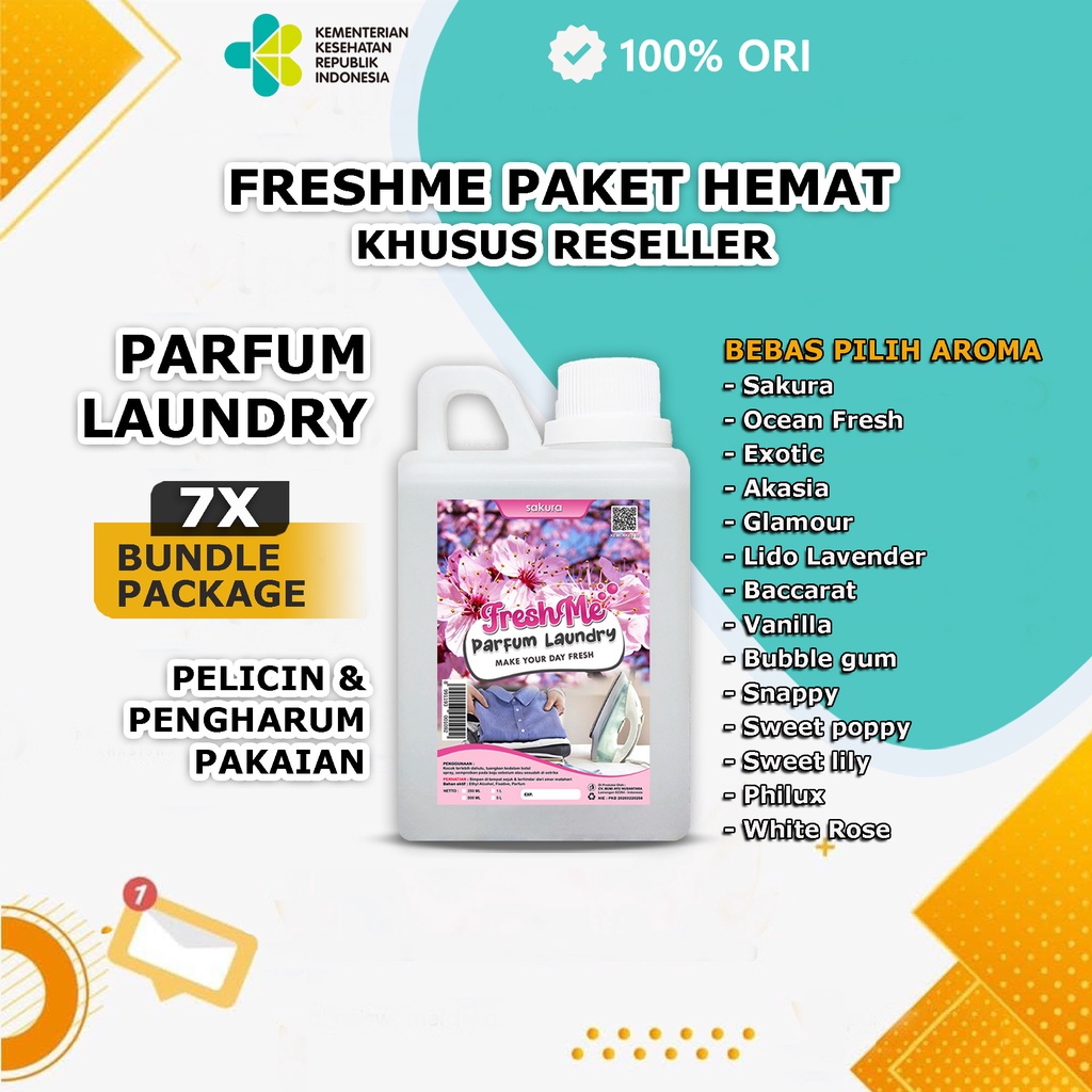 Jual [PAKET RESELLER 7x] Parfum Laundry Murah Anti Bacterial Ijin ...