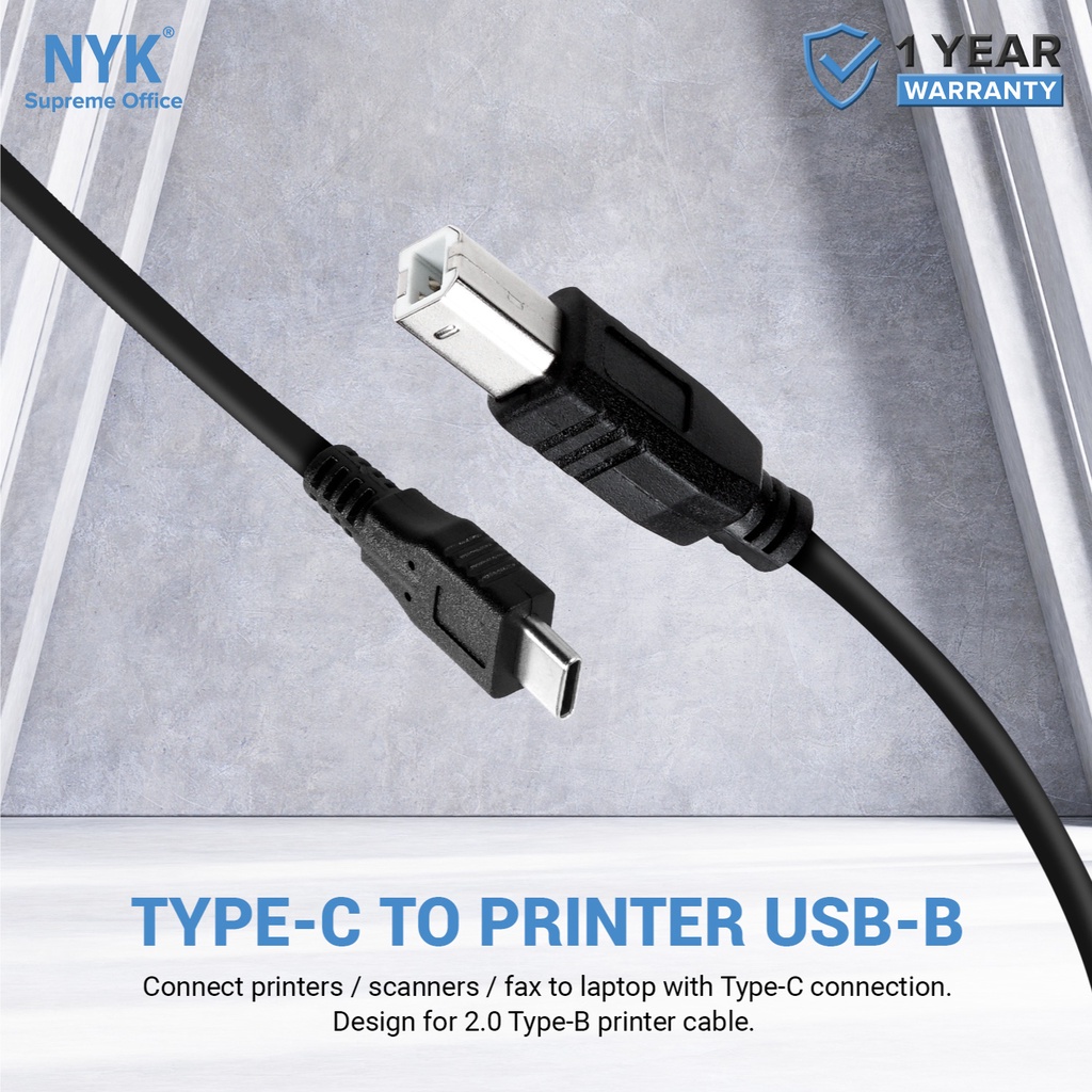 NYK Kabel Type C to Printer usb 1.5 Meter COD (3)