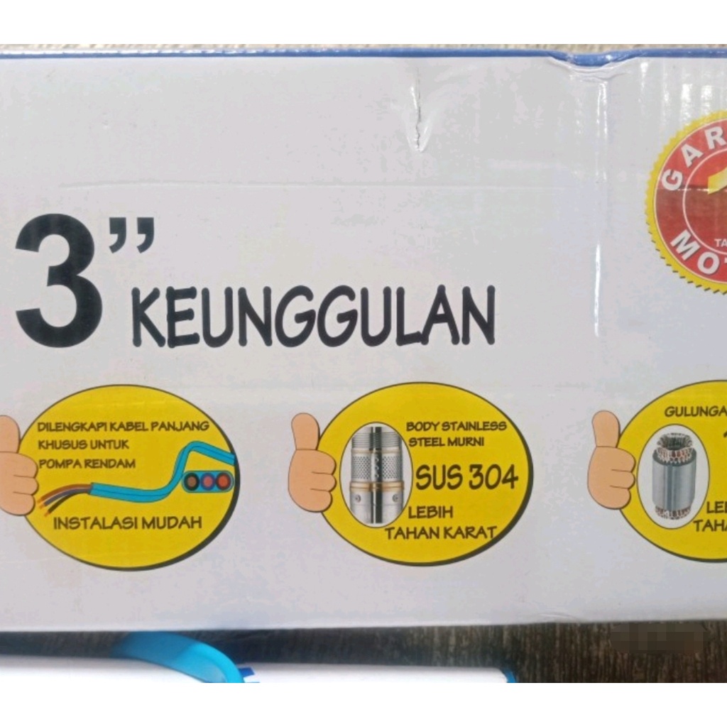 Jual POMPA AIR RENDAM CELUP SUMUR LISTRIK 1/2 HP 3 INCH + KABEL 30 ...