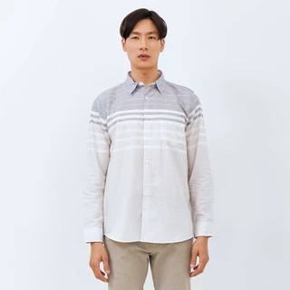 M231 Kemeja Pria Stripe Panjang Abu 2713B