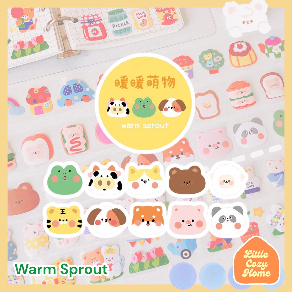 Jual Kawaii Sticker Roll / Cute Cartoon Animals Roll Deco Stickers ...