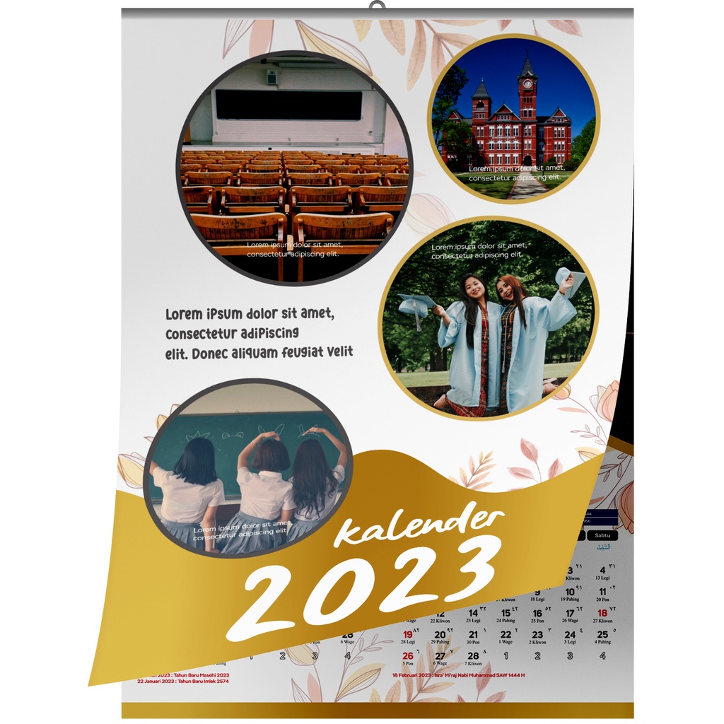 Jual Kalender Dinding Custom 2025 Isi 6 Lembar Klem Seng Kertas Art