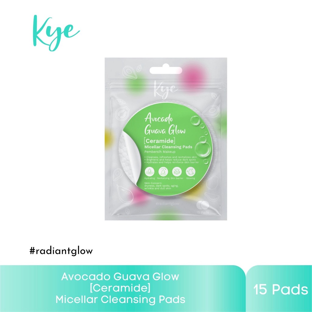 Jual Kye - Avocado Guava Glow Micellar Cleansing Pads (Ceramide) - 15 ...