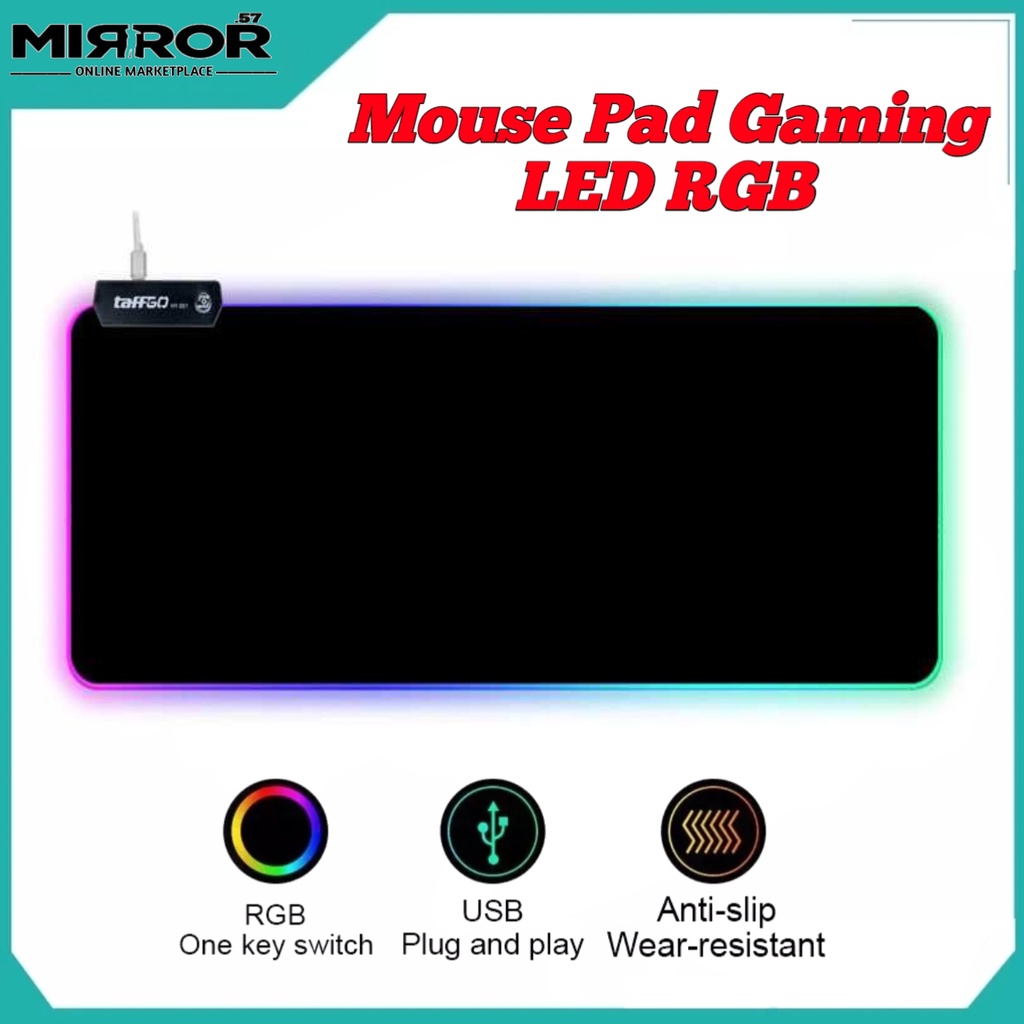 Jual Mouse Pad Gaming LED RGB Matras Meja Ukuran Besar Anti Slip ...