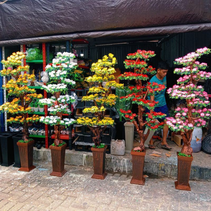 Jual HIASAN SUDUT RUANGAN DENGAN POT TINGGI 175CM // HIASAN BUNGA