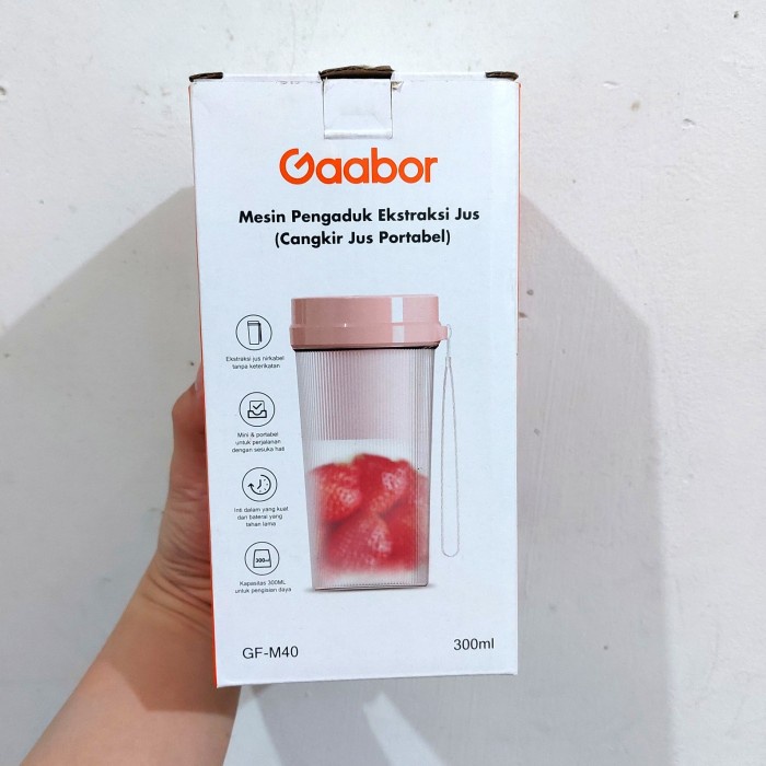 Jual Juicer Gaabor Rechargeable Mini Portable Juicer 300Ml Blender Jus
