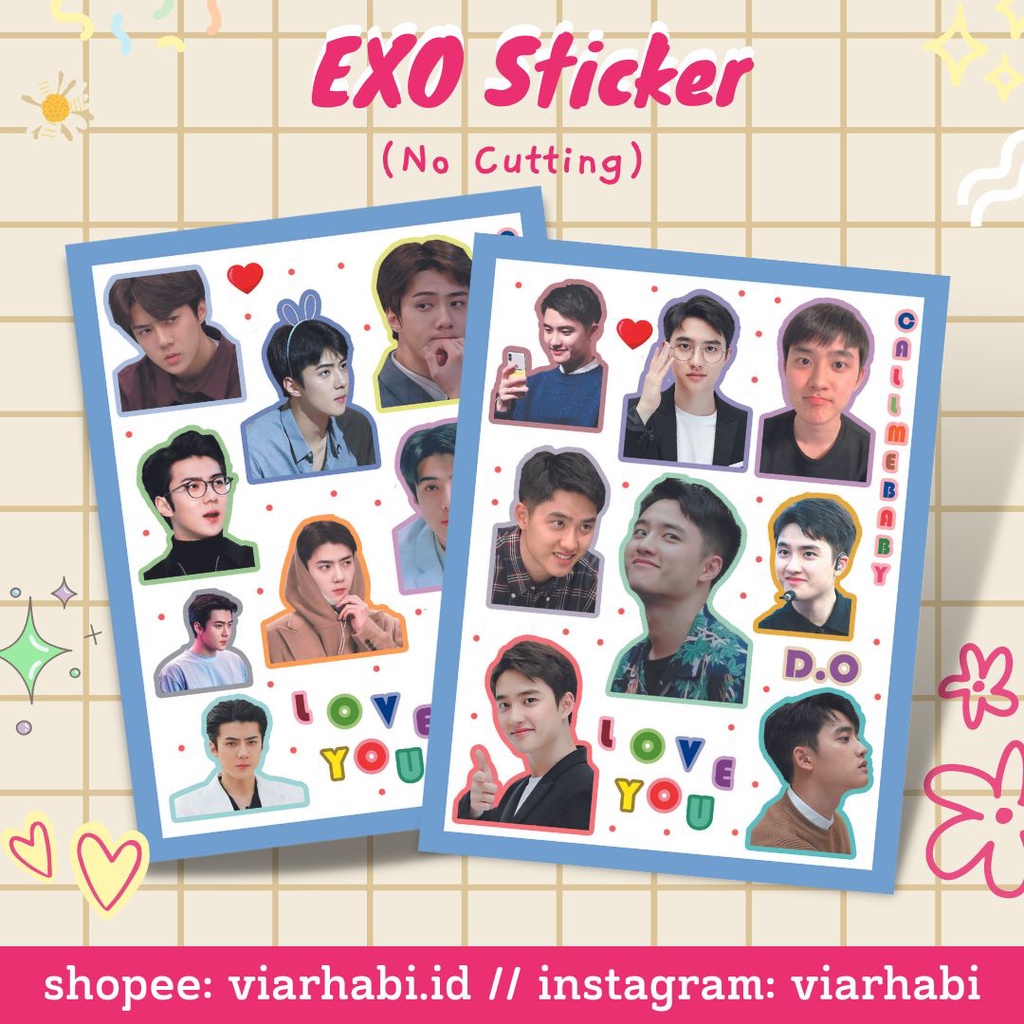 Jual Stiker EXO UNCUT// Stiker KPOP MURAH// Freebies Murah// Stiker BTS ...