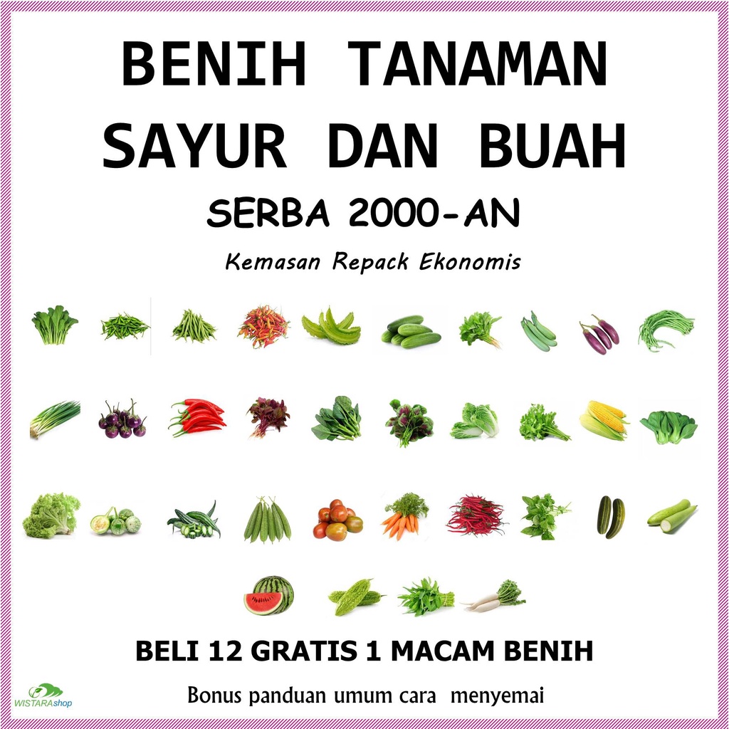 Jual Benih Bibit Tanaman Sayuran Dan Buah Kemasan Repack Ribuan Sawi