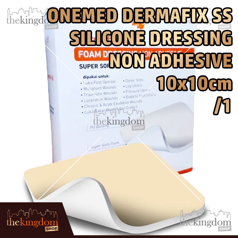 Jual Onemed Dermafix SS 10x10cm Foam Dressing Non Adhesive Plester Luka
