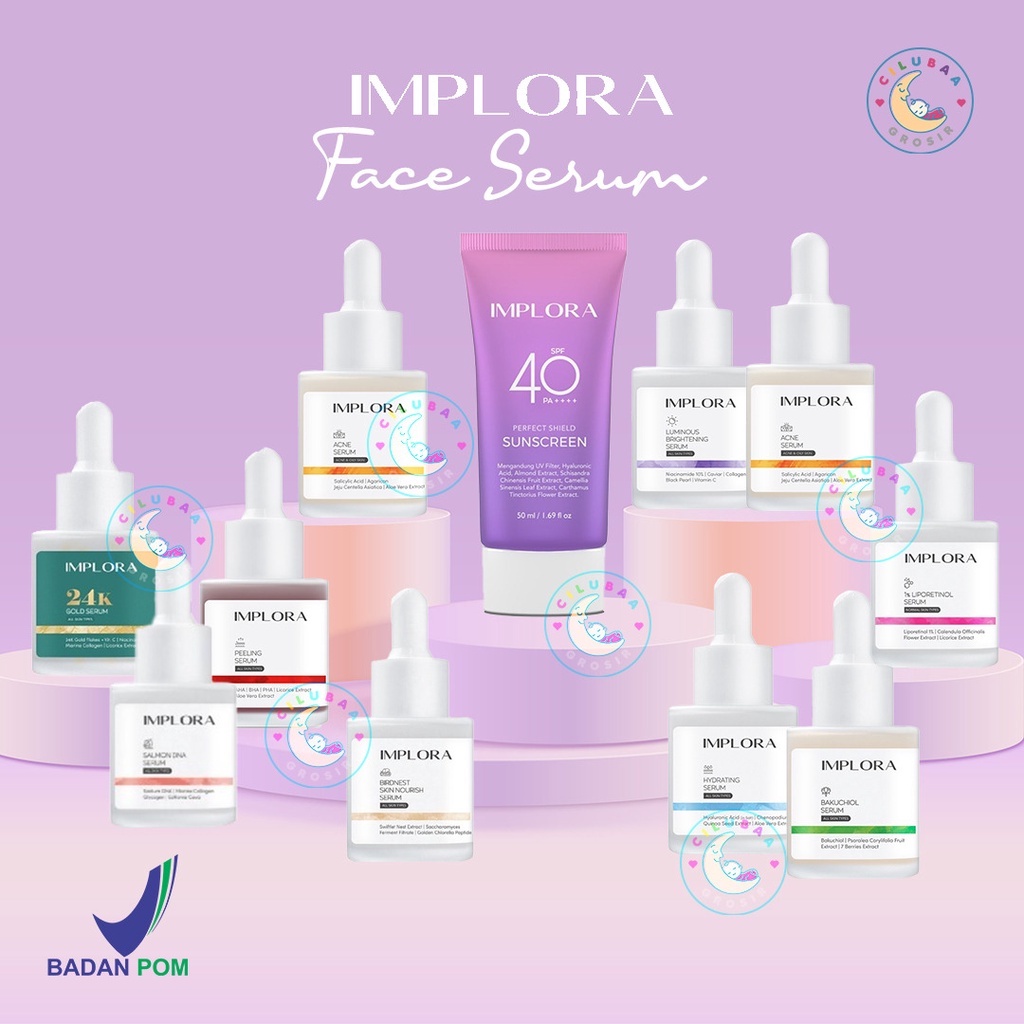 Jual Implora Face Serum Serum Wajah Acne Brightening Peeling Midnight Serum Wajah Bpom 1680