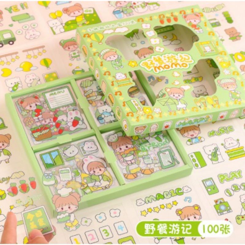 Jual MOMO STICKER SET ISI 100 viral botol stiker plastik | Shopee Indonesia
