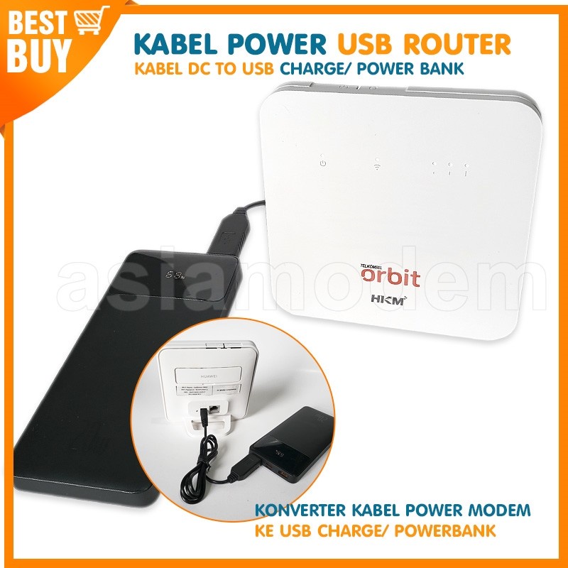 Jual Kabel Powerbank USB TO DC 12V Power Router Modem Orbit Star 2 3 ...