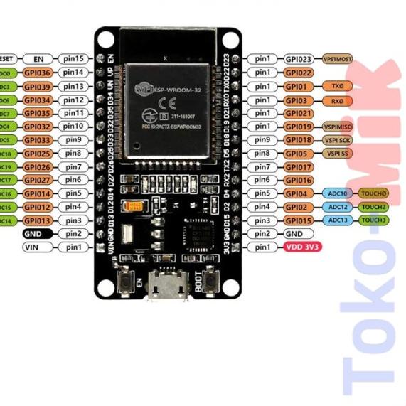 Jual ESP32 ESP-WROOM-32 Wifi Bluetooth BLE Development Board | Shopee ...