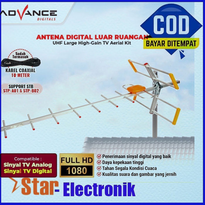 Jual Advance AA-801 Antena Outdoor UHF Analog Digitals Support STB ...