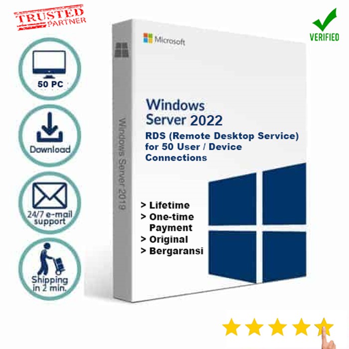 Jual RDS Server 2022 Remote Desktop Services 50 User Device Connections ...