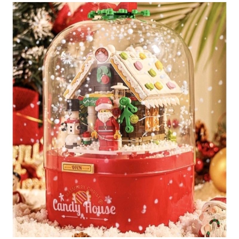 Jual diy lego block brick balok christmas santa candy house music box