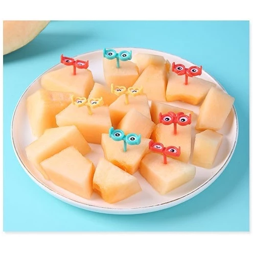 [UNIK88] Garpu buah mini, kartun anak-anak makan siang, motif mata lucu dll | AutoStock
