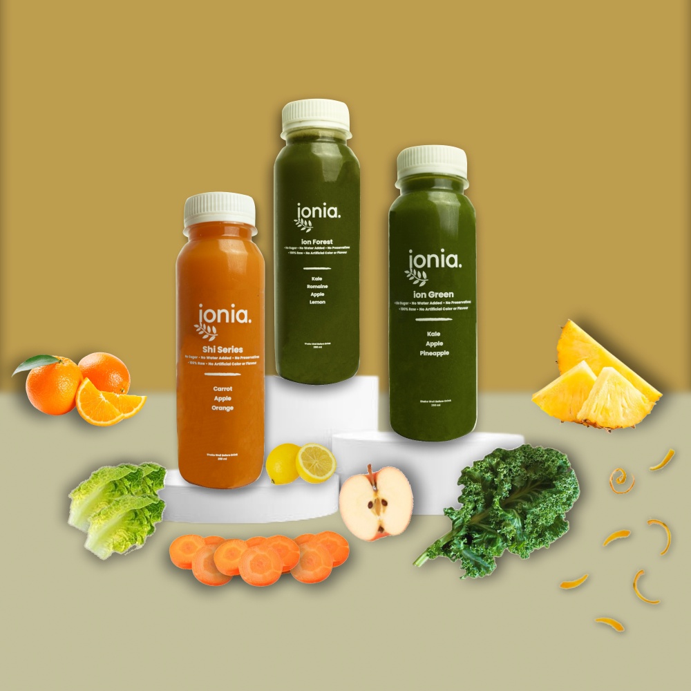 Jual Cold Pressed Juice Paket Detox Juice Jus Wortel Jeruk Kale Apel
