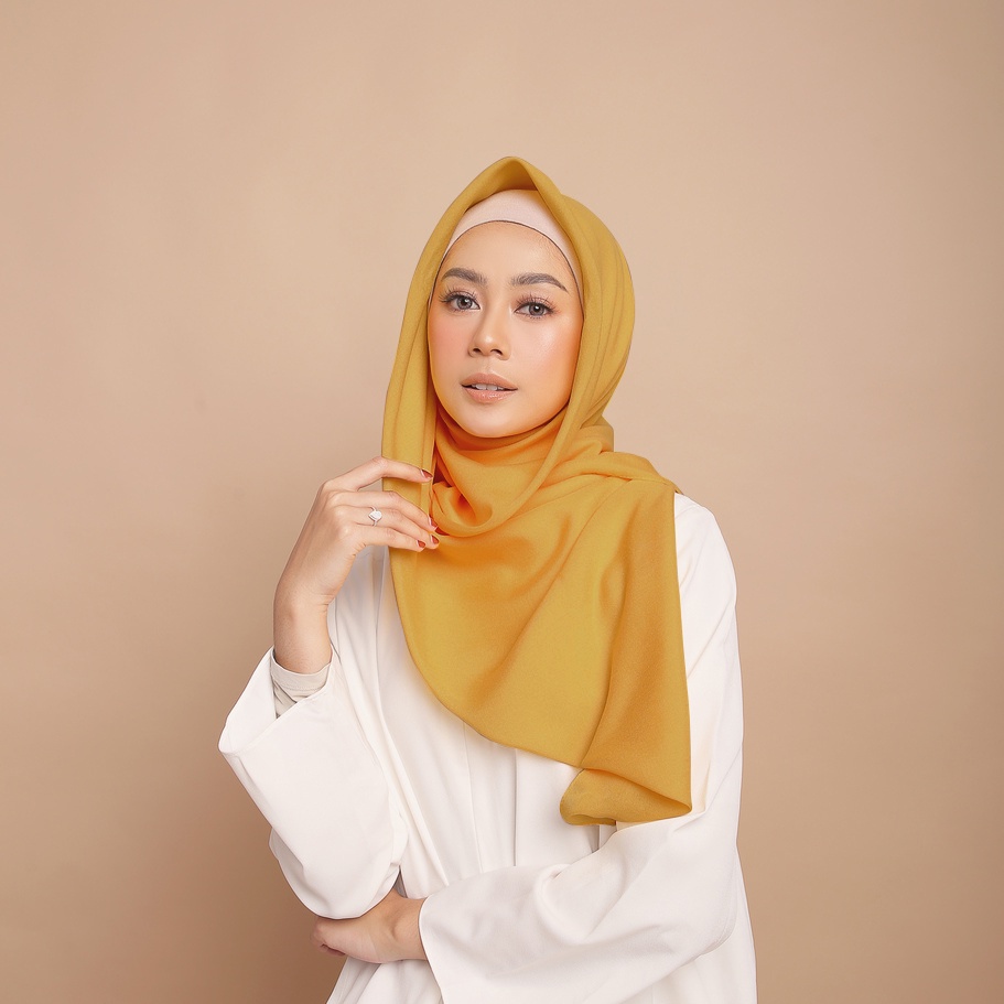 Diario Kerudung Segi Empat Ultrafine Plain Scarf Voal Yellow Series