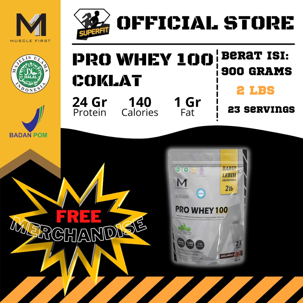 Jual Muscle First Pro Whey 100 Protein 2 LBS 2LB 900 Gram HALAL & BPOM ...