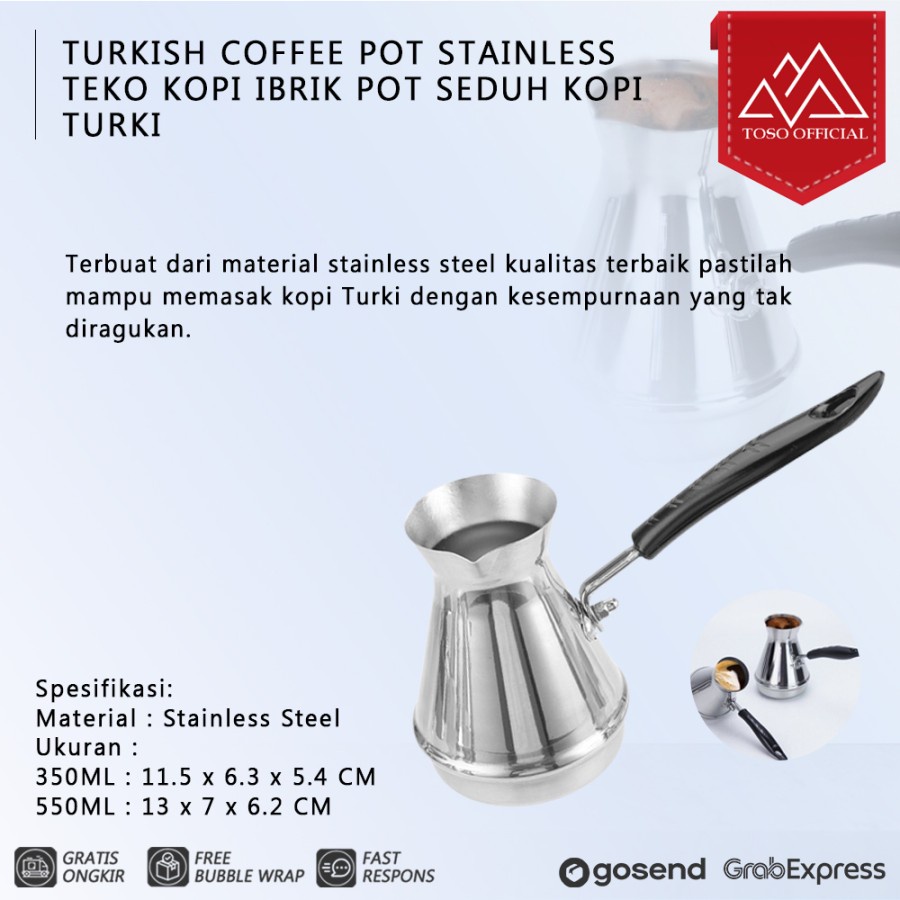 Jual Turkish Coffee Pot Stainless Teko Kopi Ibrik Pot Seduh Kopi Turki 350ml Shopee Indonesia 3856