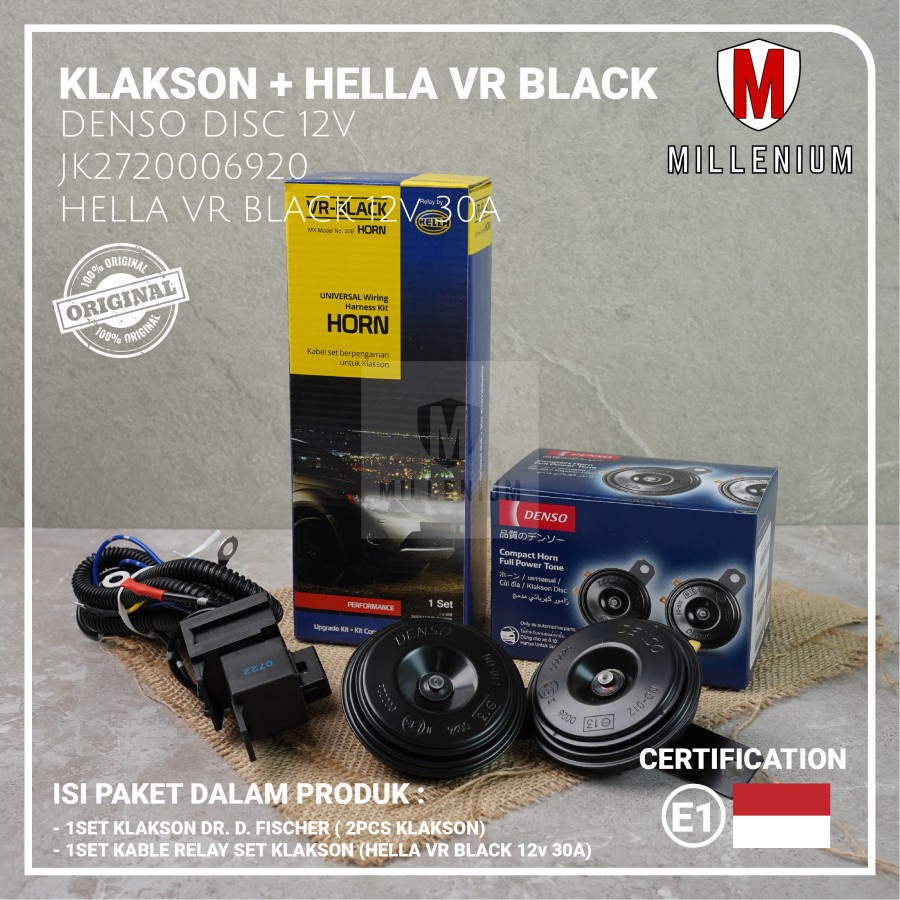 Jual DENSO Klakson Mobil Motor Disc Standard 12v dengan Kabel Relay ...