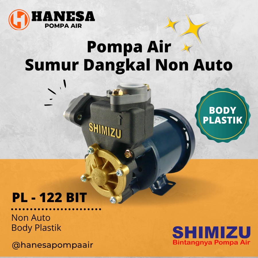 Jual Shimizu PL 122 BIT 125W – Pompa Manual Sumur Dangkal, Tahan Lama ...