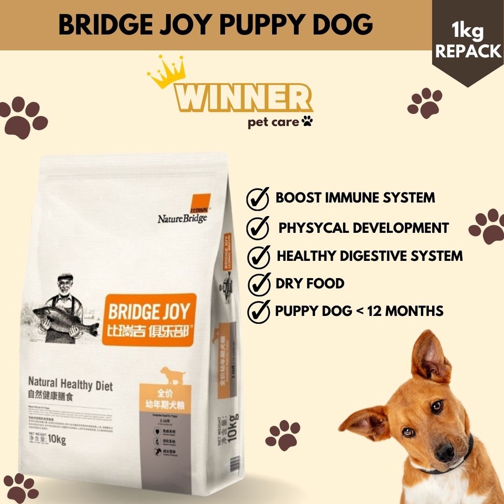 Jual Bridge Joy Puppy Dog Food Repack 1kg Shopee Indonesia