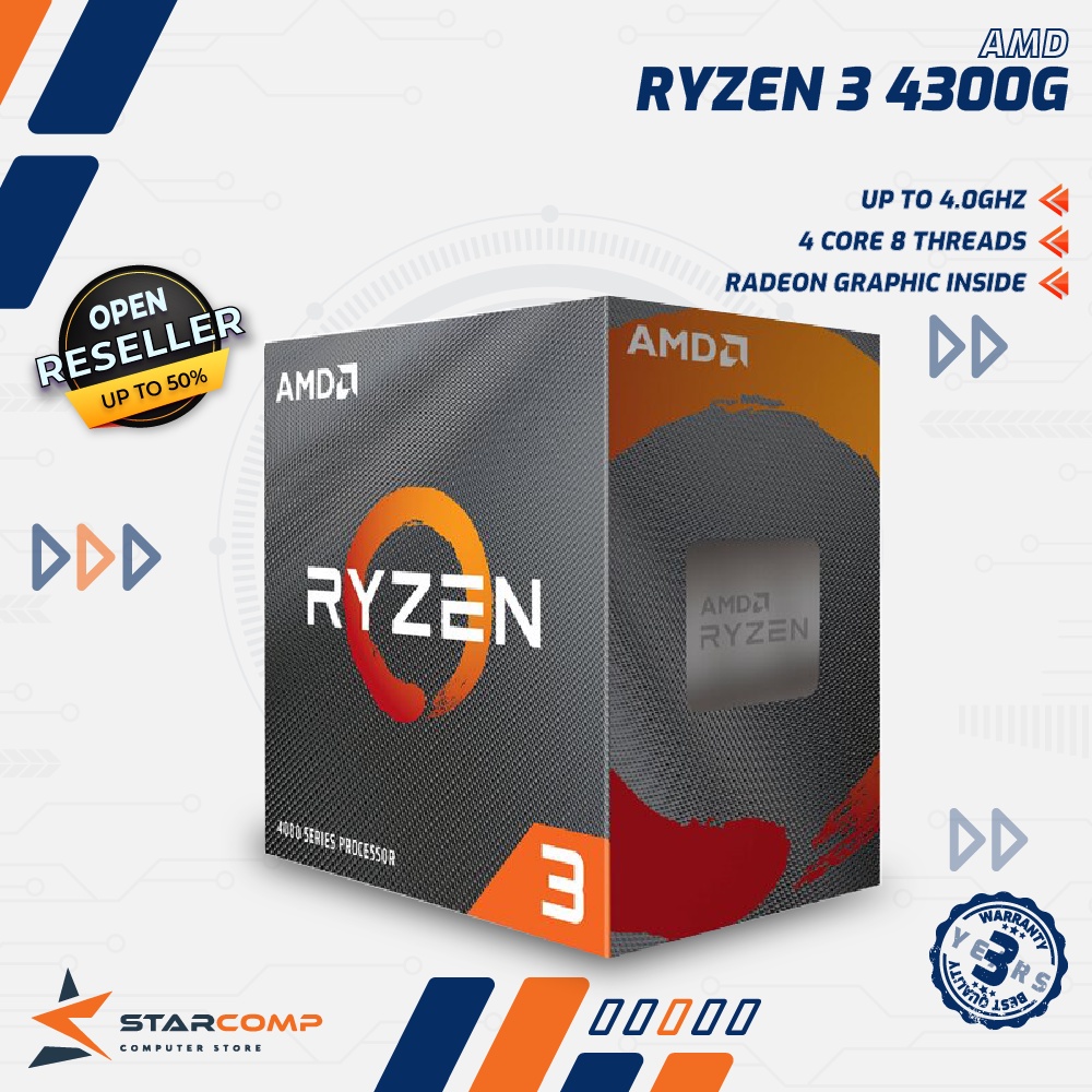 Jual AMD Ryzen 3 4300G BOX Processor 4300 G 4 CORE 8 THREADS | Shopee ...